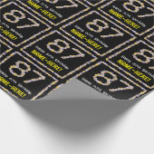 87e verjaardag: Floral Flowers Number, Custom Name Cadeaupapier (Hoek)