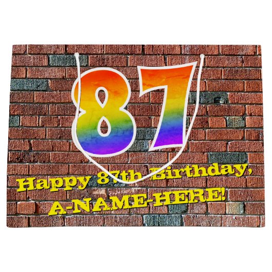 87e verjaardag: Fun, door graffiti geïnspireerde r Groot Cadeauzakje (Voorkant)