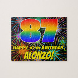 87e verjaardag: Fun, kleurrijk gevuurwerk Legpuzzel