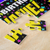 87e verjaardag — Fun, kleurrijk Star Field Pattern Legpuzzel (Zijkant)