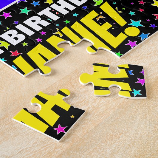 87e verjaardag — Fun, kleurrijk Star Field Pattern Legpuzzel (Zijkant)