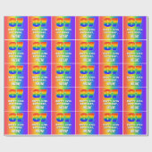87e verjaardag: kleurrijk, vun regenboogpatroon #  cadeaupapier (Vlak)