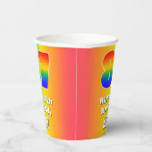 87e verjaardag: kleurrijk, vun regenboogpatroon # papieren bekers (Rechts)