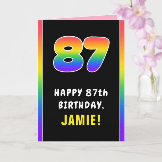 87e verjaardag: kleurrijke regenboog # 87, Naam va Kaart (Orchidee)