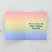 87e verjaardag: kleurrijke regenboog # 87, Naam va Kaart (Binnen)