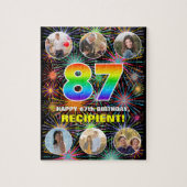 87e verjaardag: Leuke regenboog #, Aangepaste naam Legpuzzel (Verticaal)