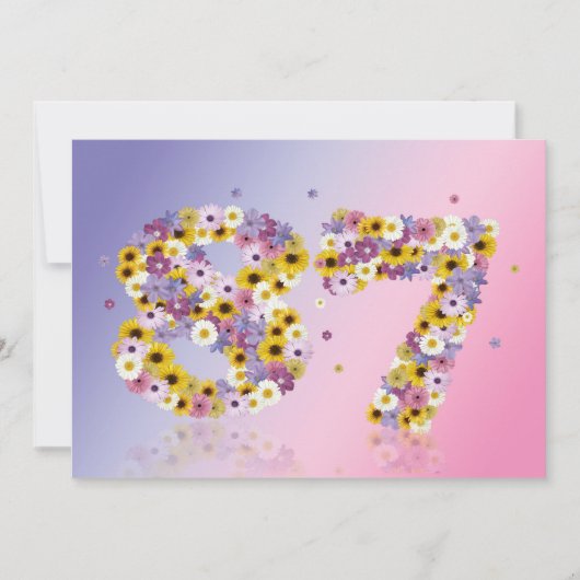 87e verjaardag, met bloembranen kaart (Voorkant)