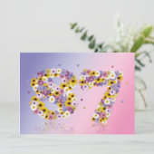 87e verjaardag, met bloembranen kaart (Staand voorkant)