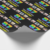 87e verjaardag: Regenboog "87"; Aangepaste foto's  Cadeaupapier (Hoek)