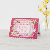 87e verjaardag scrapbooking stijl kaart (Gele Bloem)