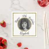 87e verjaardag servetten aangepaste foto wit en go (Insitu)