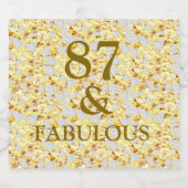 87e verjaardag sparkling wijnetiket (Enkel label)