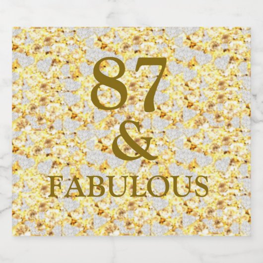 87e verjaardag sparkling wijnetiket (Enkel label)