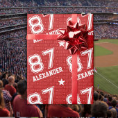 87e verjaardag Typografie Rood Cadeaupapier