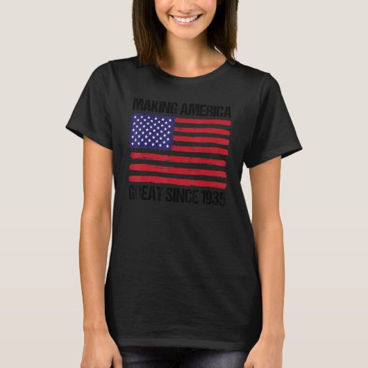 87e verjaardag van Amerika geweldig sinds 1935 T-shirt (Voorkant)