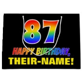 87e verjaardag: Vet, Vun, Eenvoudig, Regenboog 87 Groot Cadeauzakje (Voorkant)