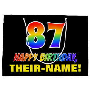 87e verjaardag: Vet, Vun, Eenvoudig, Regenboog 87 Groot Cadeauzakje