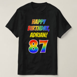 87e verjaardag — Vet, Vun, Regenboog 87, Aangepast T-shirt
