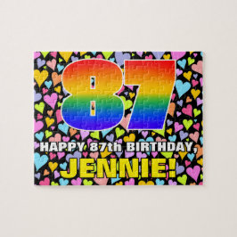 87e verjaardag — Vun, liefhebbende hartvormen + "8 Legpuzzel