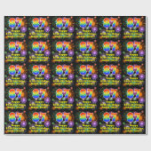 87e verjaardag: vuurwerk, regenboogblik # "87" cadeaupapier (Vlak)