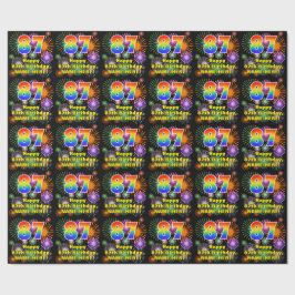 87e verjaardag: vuurwerk, regenboogblik # "87" cadeaupapier