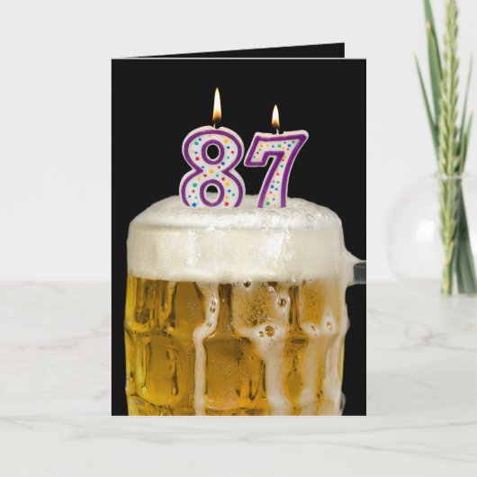 87e verjaardag zwarte bier kaart (Voorkant)