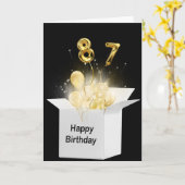 87e vogelballonnen in witte doos kaart (Gele Bloem)