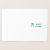 87ste verjaardag: "87 jaar oud!" goudfolie-Kaart Folie Kaarten (Binnen)