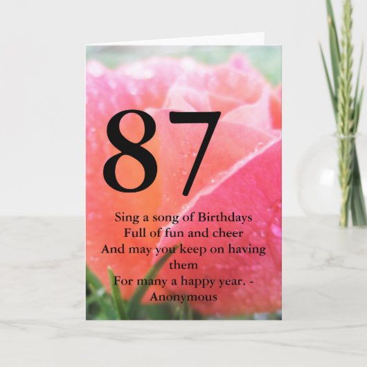 87ste verjaardag kaart (Voorkant)