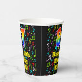 87ste Verjaardag: Plezier Muzieknoten, Regenboog 8 Papieren Bekers (Rechts)