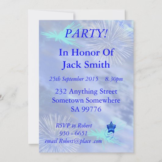 87ste verjaardag uitnodiging (Achterkant)