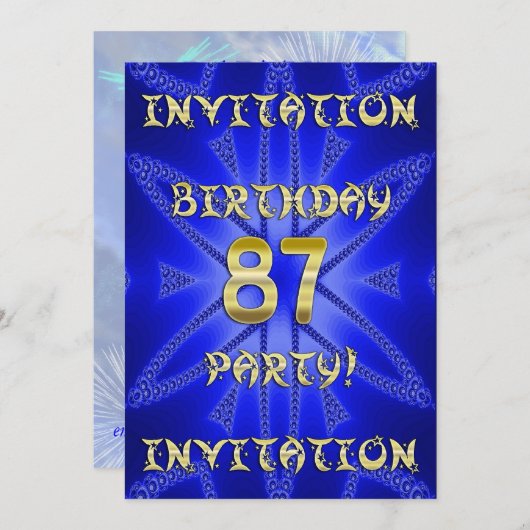 87ste verjaardag uitnodiging (Voorkant / Achterkant)
