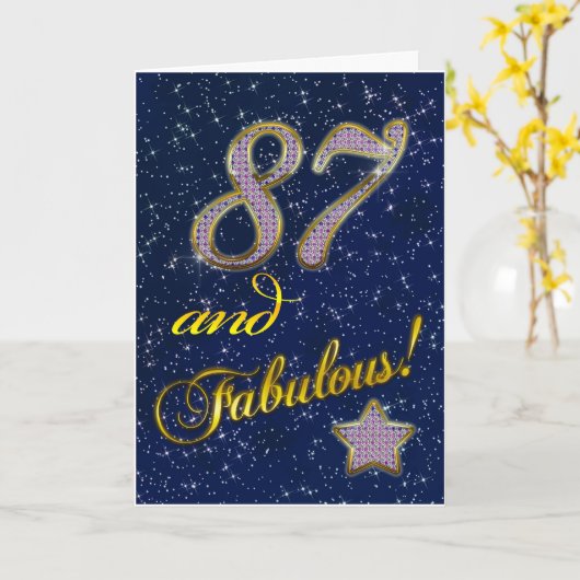 87ste verjaardag voor Fabelachtig iemand Kaart (Gele Bloem)