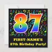 87ste verjaardagsfeestje: Leuke muzieksymbolen, Ra Kaart (Voorkant)