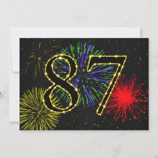 87ste verjaardagsfeestje uitnodigen kaart (Voorkant)
