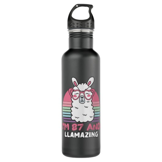 87th Birthday Llamazing Llama 87 Year Old Birthday Waterfles (Voorkant)
