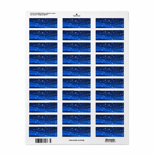 880294 ROYAAL BLUE STARS RUIMTE UNIVERSE ACHTERGRO ETIKET (Full Sheet)