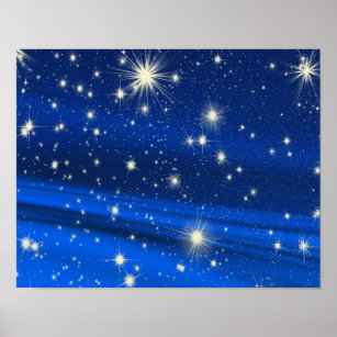 880294 ROYAAL BLUE STARS RUIMTE UNIVERSE ACHTERGRO POSTER