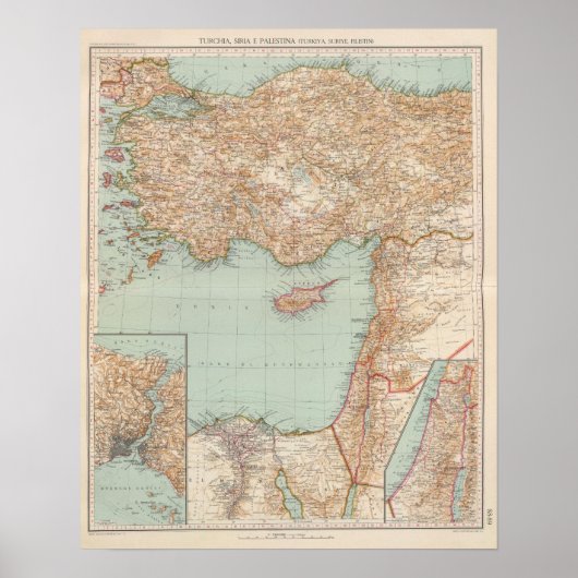 8889 Turkije, Syrië, Palestina Poster (Voorkant)