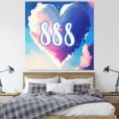 888 Angel Number: Een wandtapijt van kosmische ser Canvas Afdruk (Insitu (Slaapkamer))