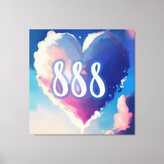 888 Angel Number: Een wandtapijt van kosmische ser Canvas Afdruk (Voorkant)