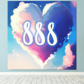 888 Angel Number: Een wandtapijt van kosmische ser Canvas Afdruk (Insitu (Houten vloer))