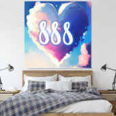 888 Angel Number: Een wandtapijt van kosmische ser Canvas Afdruk (Insitu (Slaapkamer))