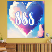 888 Angel Number: Een wandtapijt van kosmische ser Canvas Afdruk (Insitu (Woonkamer))