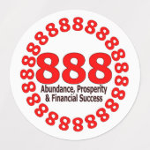 888 Engel Nummer Sticker – Welvaart & Overvloed (Design 1)