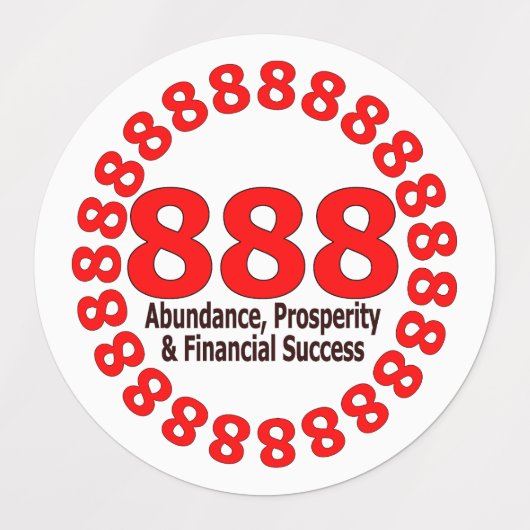 888 Engel Nummer Sticker – Welvaart & Overvloed (Design 1)
