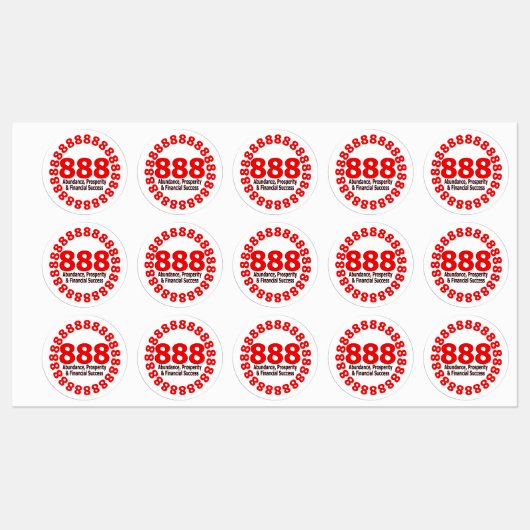888 Engel Nummer Sticker – Welvaart & Overvloed (Vel)