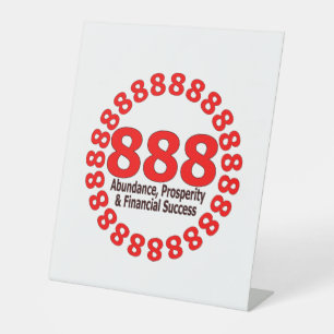 888 Engelennummer– Welvaart & Overvloed Reclamebord Met Voetstuk