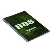 888 Green Glitter Number Abundance Manifestatie Notitieboek (Rechterzijde)