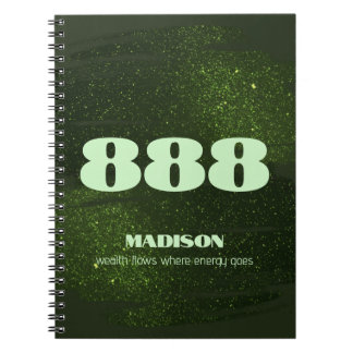 888 Green Glitter Number Abundance Manifestatie Notitieboek
